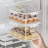Förvaringsflaskor pund kakbox kapacitet kylskåp med timer lock för lufttätt mat transparent container dumplings