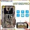 Jacht Trail Camera's Suntekcam 4K Video Live WIFI900PRO Trail Camera 30MP WIFI Toepassing Bluetooth Controle Nachtzicht Outdoor Wildlife Photo Viewer Q240321