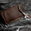 Leather Briefcase File Bag Genuine Leather Documents Pouch Featured Crazy Horse Cow Leather A4 File Hand bag Formal Business