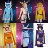 Cosplay Anime Trajes Vaporon Cosplay Venha Mulheres Sexy Flanela Com Capuz Apertado Cauda Conjunto Coelho Menina Kaii Pijamas De Pelúcia Macacão Bonito C24321