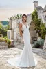 Mermaid Wedding Dresses V Neck Lace Appliques Satin Sweep Train Long Bridal Gowns Plus Size Beach Boho robe de