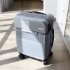 Valise d'embarquement à ouverture frontale, petite valise trolley légère de 20 pouces pour femme, valise 24, homme blanc et noir 240319