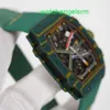 Crystal Automatic Wrist Watch RM Wristwatch Automatic Mechanical Swiss Famous Watch Luxury Watch Set RM67-02 Green Track