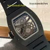 Спортивные часы RM Наручные часы Montre RM17-01 Полый керамический турбийон Мужские модные часы для отдыха и спортивной техники