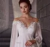 Zwangerschapsjurk van chiffon 2023 met lange mouwen Boheemse zwangere bruidjurken Elegante eenvoudige Robe De Mariage