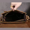 Bag Men's Shoulder Bags Genuine Leather Crazy Horse Male Crossbody Messenger IPad Vintage Business Hasp Man Father's Day