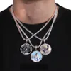 Skräddarsydda PO Medallions Necklace Pendant med repkedja Guld Silver Color Cubic Zircon Hip Hop Halsbandsmycken Memorat2900