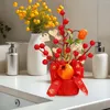 Decorative Flowers Chinese Year Decoration Table Centerpiece Fake Flower Blessing Bucket For