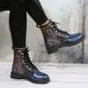 Boots 'Blue Moon och Sun' 3D Printed Mönster Plus Size Fashion Print Women's Boots