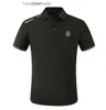 T-shirt da uomo polo di lusso nuova moda classica camicia ricamata a righe cotone bianco nero blu polo firmata