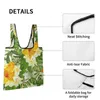 Shopping Bags Customized Portable Open Zipperless Bag Plain Cloth Large Capacity Folding Tote Grocery Organization Custom Pattern