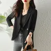 Damespakken Blazer Dames Dun pak Jas Groot formaat Kantoor Dames Casual losse jas High-end kleding Mujer Blacl Wit