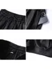 Shorts femininos qoerlin moda falso couro pu elástico cintura moldar hip push up calças preto para mulheres streetwear rendas casual