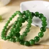 Pulsera de joyería de diseñador, pulsera de cuentas de Jade verde de cadena de mano Natural de cristal de alta calidad de lujo, cuentas delicadas