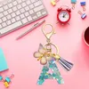 Keychains Resin Letter A-Z Keychain Initial Key Ring Alphabet Keyring With Tassel For Car Keys Wallet Handbags