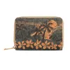 Porte-cartes en cuir de liège pour femmes, portefeuille court imprimé de fleurs de la côte bleue, Style mixte