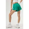 Lu donna Pantaloncini sportivi da yoga Tasche laterali larghe da 2,5 pollici Fiess Running Vendita calda Mutande da donna Pantaloncini sportivi traspiranti ad asciugatura rapida Limone