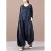 Oversized Denim Jumpsuits voor Vrouwen Koreaanse stijl Playsuit Wijde Pijpen Broek Losse Broek Overalls voor Vrouwen Kleding 240314