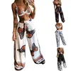 Women Boho Outfits Summer Lady Tryckt ärmlös Camis toppar breda ben Löst byxor 2 -stycken Set Vetement Femme A40 220511