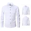 Men's Casual Shirts Men Spring Shirt Stylish Slim Fit Cardigan With Turn-down Collar Long Sleeves For Business Office Wear Soft