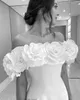2023 Country Garden Weiß eine Linie Hochzeitskleid trägerlose handgemachte Blumen Satin Brautkleider Kleider Vestido de Novia