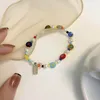 Bedelarmbanden Acryl Kleine Bloemen Handgemaakte Kralen Onregelmatige Parels Elastische Boheemse Vrouwelijke Zomer Kralen Sieraden