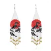 Dangle Earrings Europe and American Ethnic Animal Jewelry Accessories手作りビーズボヘミアバードタッセルビーズ