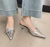 Bailamos/Новые женские сандалии, модные женские туфли без шнуровки с острым носком и пряжкой, туфли без шнуровки на среднем каблуке, размер 35-41