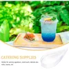 Disposable Dinnerware 40 Pcs Plastic Spoons Catering Supplies Coffee Appetizer Cups Sushi White Baby