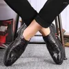 Casual Shoes Quality Leather Men Loafers 2024 Breattable Men Driving Oxfords Flats Moccasins bekväma