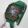 Crystal Automatic Wrist Watch RM Wristwatch Automatic Mechanical Swiss Famous Watch Luxury Watch Set RM67-02 Green Track