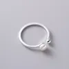 Cluster Rings S925 Sterling Silver Natural Pearl Bead Ring for Women's Minimalist In Style Small and Delicate Opening Design