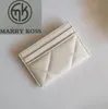 Luxury fashion designer women card holders fold flap classic pattern caviar lambskin wholesale black woman small mini wallet pure color Pebble leather MARRY KOSS