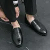 Casual Schuhe Herren Mode Loafer Herbst Männlich Kleid Krokodil Business Slip-On Hochzeit Party Für Männer Mokassins