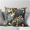 Cushion/Decorative Pillow Game Room Billiards Darts Cards Throw Elastic Er For Sofa Christmas Cases Couch S Drop Delivery Home Garden Oth3W