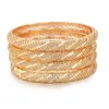 Bracciale rigido color oro per bambine bambino Dubai Circle braccialetti gioielli arabi mediorientali africani moda metallo