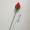 Decorative Flowers 2 Colors Knitted Strawberries Bouquet Hand Woven Artificial Xmas Party Birthday Festival Store Decoraiton Gift