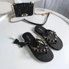 Slippers 2024 Sale Women's Flip Flops Fashionable Crystal Casual Ladies High Quality Chain Flat