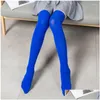 Socks Hosiery Women Neon Stockings For Japanese Mori Girl Y Thigh High Over Knee Elasticity Nylon Silk Stocking Female Drop Delivery A Otrrc