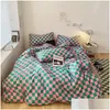 Bettwäsche-Sets Set Plaid Duvet Er Euro Bettwäsche Spannbettlaken Kissenbezug Twin Size Schlafzimmer Hochwertige Heimtextilien 220919 Dro Dhe7u