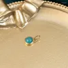 Hanger Kettingen Vrouwen Retro Vergulde Ketting Voor Blauw Turquoise Mini Geometrische Ronde Sleutelbeen Ketting Sieraden