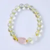 Naturliga Topaz -armband, kvinnliga ekonomiska resurser, Pink Crystal Fairy Breeze Handsträng, gåva till flickvän på Qixi