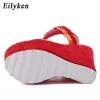 ブーツEilyken 2023 New Gladiator High Heels Platform Wedges Sandals Party Red Bohemian Summer Women Shoes Size 3542