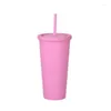 Mugs Creative Flash Powder Straw Cup Reusable Coffee Juice With Lid Mug Frosted Outdoor Portable Water Kitchen Tools