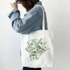 Evening Bags Money Back Cartoon American Map Dollars Tote Shopping Bag Canvas Reusable Summer Large Capacity Shoulder Handbags