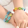 Charm Bilezikler Bohemia Kabuk Bilezik Kadınlar için Ayarlanabilir Bangles El yapımı iplikçik Makrame Boho Takı Yaz Plajı Anklet Hediyesi