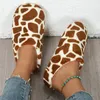 Pantofole Giraffa Modello Mucca Donna Corallo Soffice Velluto Camera da Letto per Coppia Femminile Peluche Homewear Scarpe da Interno Invernali