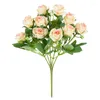 Fiori decorativi 10 teste/bouqueut seta artificiale fiore di rosa decorazione di nozze disposizione lavoro manuale fai da te falso per la decorazione domestica