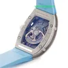 Racing Mechanical Wristwatch RM Wrist Watch RM007 Relógios automáticos Swiss Made Wristwatches RM007 Diamond Pave White Gold Watch RM007 com003133