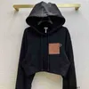 Designer Rätt toppversion 1.1Low Autumn New DrawString Hooded Women's Short Hoodie Donkey V Rowe Parisuz91